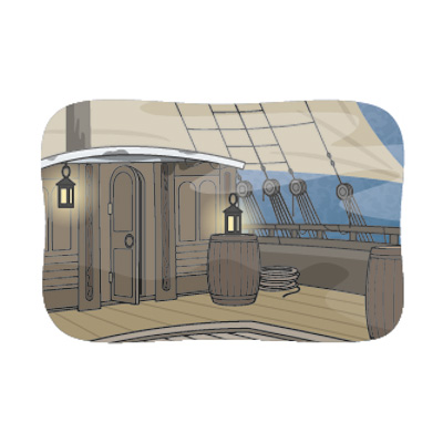 Deck of an old ship illustration