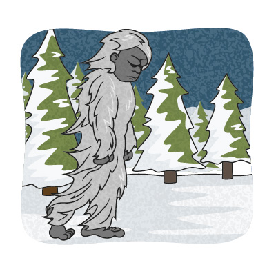 Unhappy yeti illustration