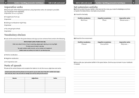 Gallery image for Inspire English Y8 workbook spread