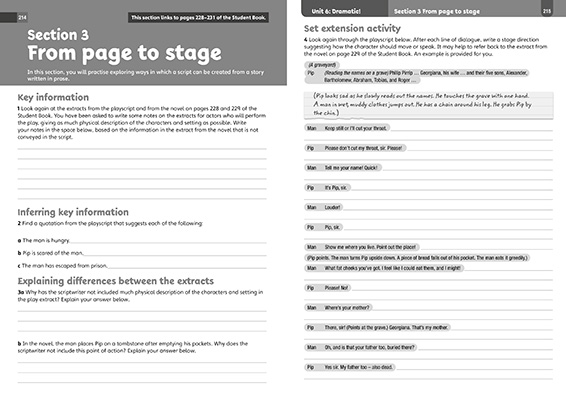 Gallery image for Inspire English year 8 workbook spread