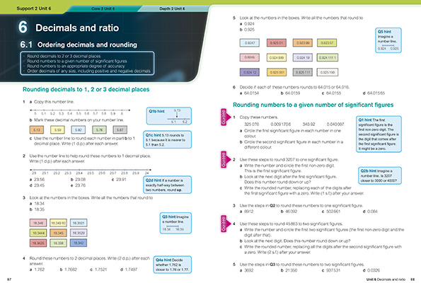 Gallery image for KS3 Maths support book 2 spread