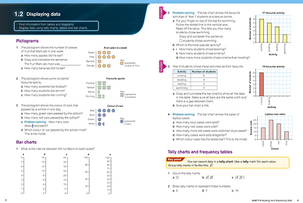 Gallery image for KS3 Maths support book 1 spread