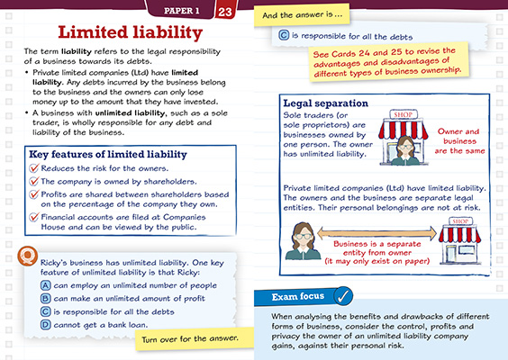 Gallery image for Revise Edexcel business revision cards